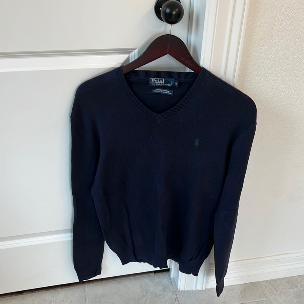Polo Ralph Lauren Blue V Neck Sweater M